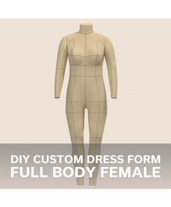 Custom-Fit Female DIY Full Body Dress Form Sewing Pattern with Photo Step-by-Step Sewing Instructions