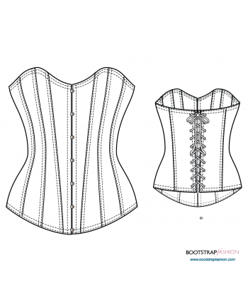 Classic Front Corset Custom-Fit Sewing Pattern, Sewing Instructions
