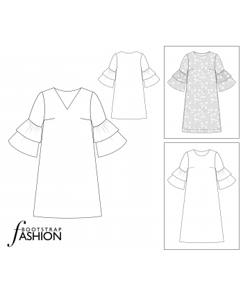 Bell Sleeve Dress Sewing Pattern