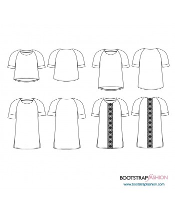 Tunic Sewing Pattern, Custom-Fit. Step-by-Step sewing Instructions