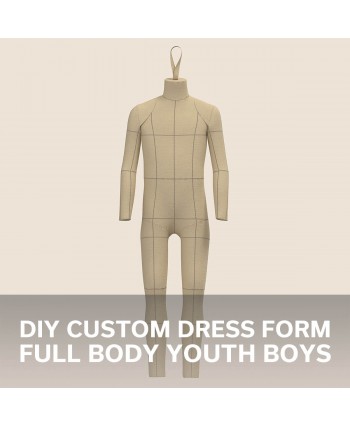 Custom-Fit Youth Boys (Ages 7-16) DIY Full-Body Dress Form Sewing Pattern with Step-by-Step Photo Instructions