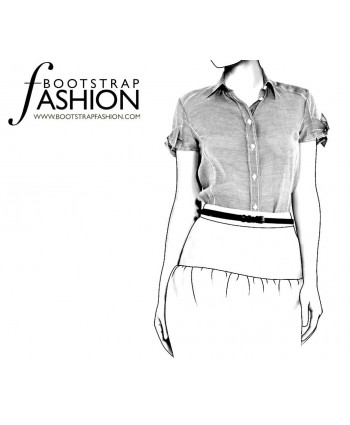 Custom-Fit Sewing Patterns - Short-Sleeved Button-Down Tailored Blouse
