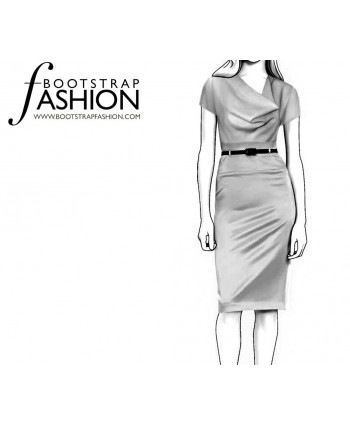 Custom-Fit Sewing Patterns - Short-Sleeved Cinch Belted dress