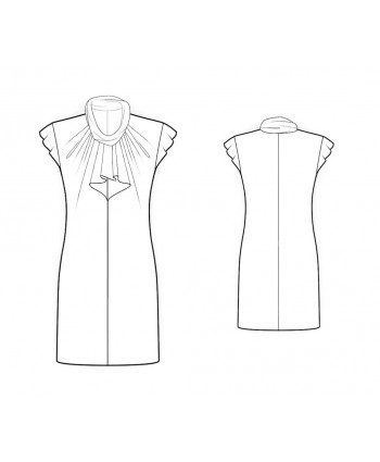Custom-Fit Sewing Patterns - Jabot Ruffle Front Draped Dress