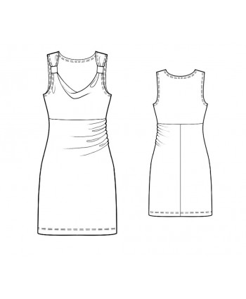 Custom-Fit Sewing Patterns - Tank Style Cowl Neck Straight Knit Dress