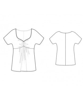 Custom-Fit Sewing Patterns - Sweetheart-Neck Empire Waist Top