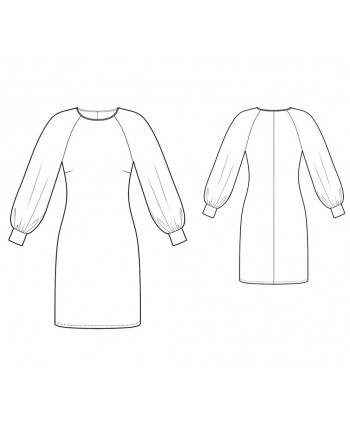 Custom-Fit Sewing Patterns - Chiffon Raglan Sleeves Knit Dress