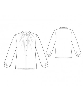 Custom-Fit Sewing Patterns - Button-Down Blouse with Victorian Collar