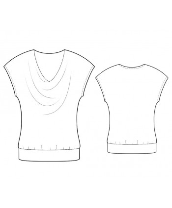 Custom-Fit Sewing Patterns - Cap-Sleeved V-Neck Blouse