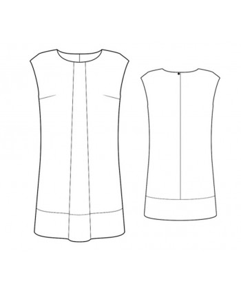 Custom-Fit Sewing Patterns - Boatneck Color/Print Blocked Shift Dress