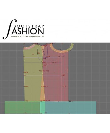 Custom-Fit Sewing Patterns - Boatneck Color/Print Blocked Shift Dress