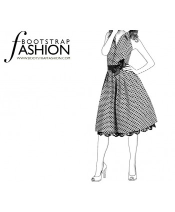 Custom-Fit Sewing Patterns - Vintage Inspired Full Skirt Dress