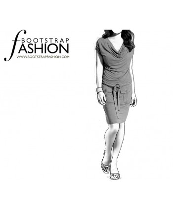 Custom-Fit Sewing Patterns - Cowl Neck Dress With Pockets