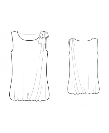 Custom-Fit Sewing Patterns - Sleeveless Top with Gathered Hem