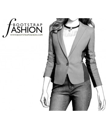 Custom-Fit Sewing Patterns - Tailored, Fully Lined Cropped Sleeves Jacket