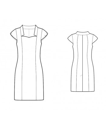 Custom-Fit Sewing Patterns - Sweetheart Neck With Collar Dress