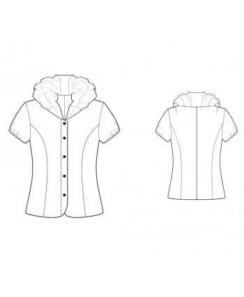 Custom-Fit Sewing Patterns - Button-Down Shirt with Ruffled Collar