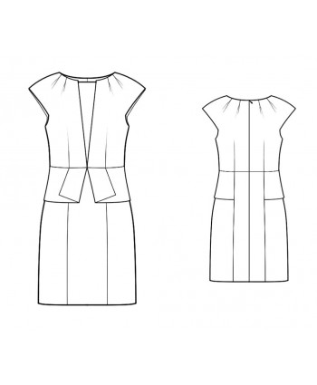 Custom-Fit Sewing Patterns - Origami Peplum Sheath With Draped Neckline