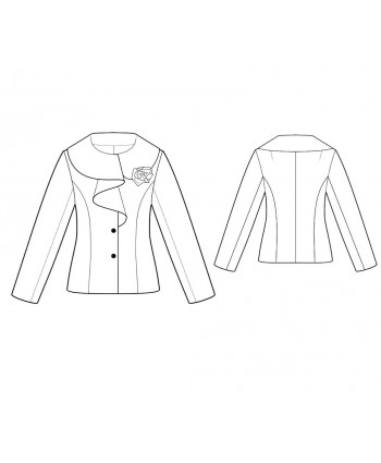 Custom-Fit Sewing Patterns - Long-Sleeved Jacket with Ruffle