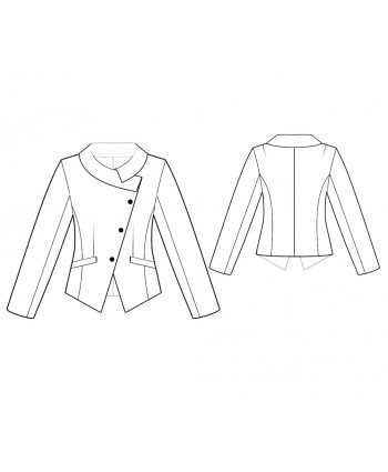 Custom-Fit Sewing Patterns - Long-Sleeved Jacket with Asymmetrical Closing