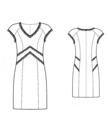 Custom-Fit Sewing Patterns - Lace-trim Cap Sleeve Dress