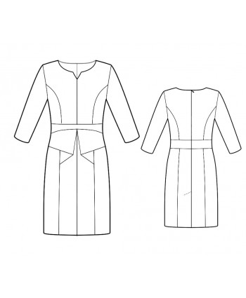 Custom-Fit Sewing Patterns - Split Neck Origami Peplum Dress