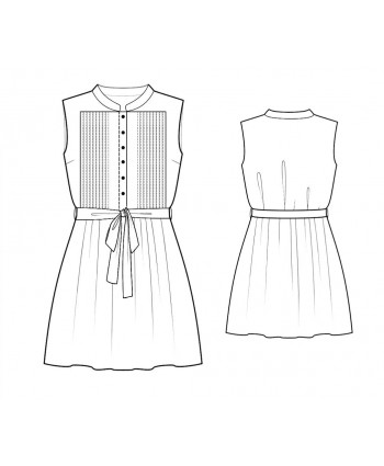 Custom-Fit Sewing Patterns - Mandarin Collar Mini Shirt Mini Dress or Tunic