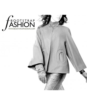 Custom-Fit Sewing Patterns - High-Collar Raglan Sleeve Jacket