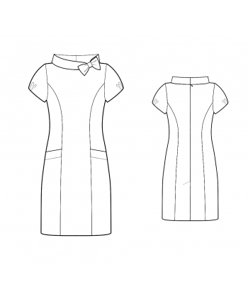 Custom-Fit Sewing Patterns - Portrait Stand Collar Dress