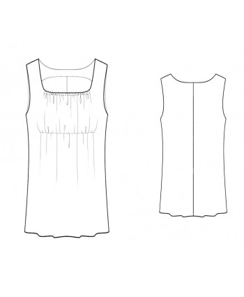 Custom-Fit Sewing Patterns - Square Neck Empire Waist Knit Tank