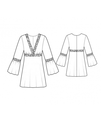 Custom-Fit Sewing Patterns - Bell Sleeve Tunic Dress