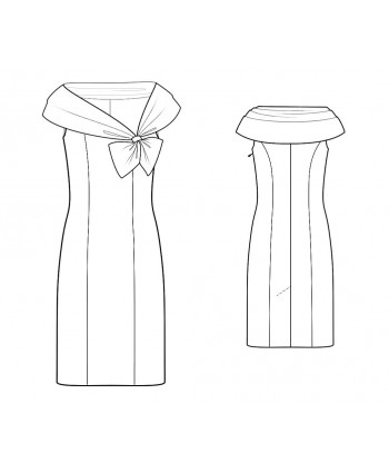 Custom-Fit Sewing Patterns - Asymmetrical Neckline Fitted Sheath