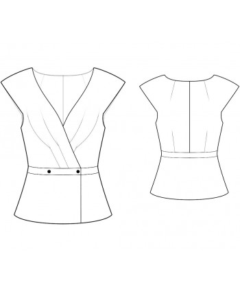 Custom-Fit Sewing Patterns - Capped-Sleeve V-Neck Jacket
