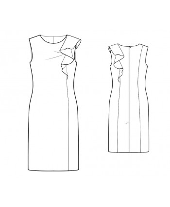 Custom-Fit Sewing Patterns - Sheath With Cascading Ruffle