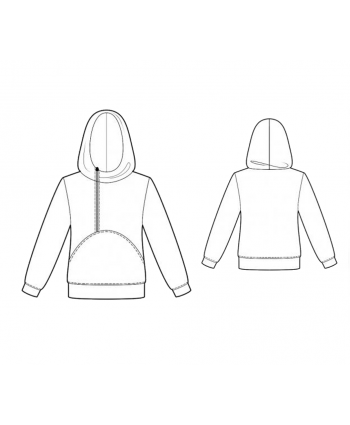 Custom-Fit Sewing Patterns - Asymmetric Zipper Hoodie