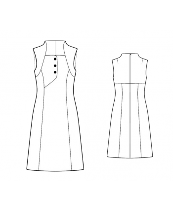 Custom-Fit Sewing Patterns - Asymmetrical Flap A-line Dress