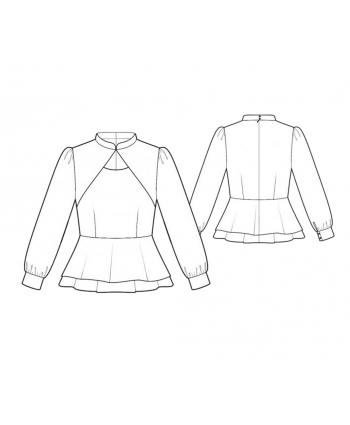 Custom-Fit Sewing Patterns - Blouse With Peplum And Poet Sleeves