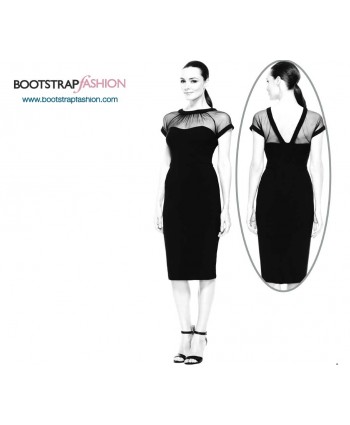 Custom-Fit Sewing Patterns - Fitted Sheath With Sheer Contrast Panel