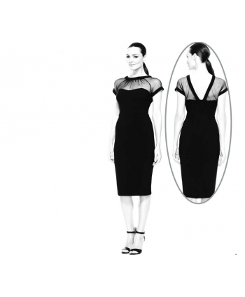 Custom-Fit Sewing Patterns - Fitted Sheath With Sheer Contrast Panel