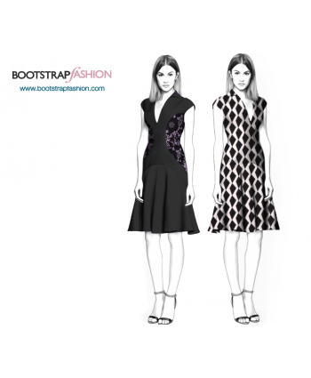 Custom-Fit Sewing Patterns - Multi Seam A-line Polo Dress