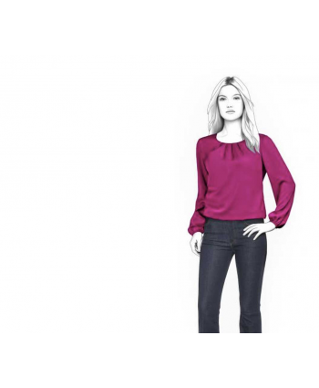 Custom-Fit Sewing Patterns - Pleated Neckline Blouse