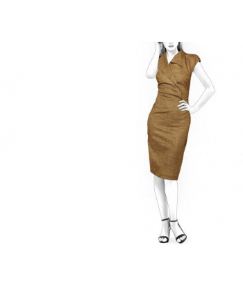 Custom-Fit Sewing Patterns - Asymmetrical Pencil Dress With Collar