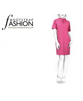 Custom-Fit Sewing Patterns - Short-Sleeved Dress With Stand Collar