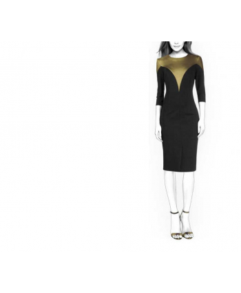 Custom-Fit Sewing Patterns - Fitted Color Blocked Dress