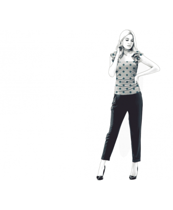 Custom-Fit Sewing Patterns - Shoulder Ruffle Knit Top