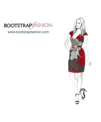 Custom-Fit Sewing Patterns - V-Neck Dress With Draped Skirt