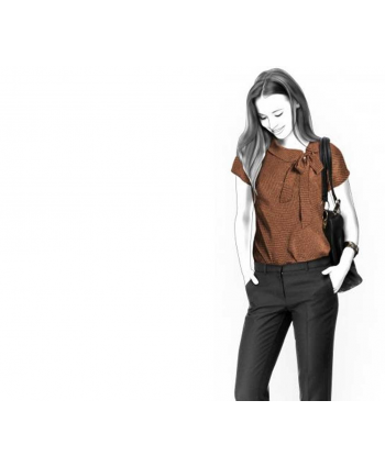 Custom-Fit Sewing Patterns - Short-Sleeved Blouse With Decorative Bow