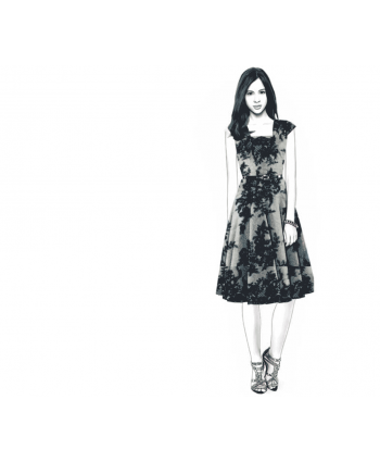Custom-Fit Sewing Patterns - Cap-Sleeved Fit and Flare Dress