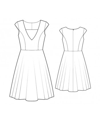 Custom-Fit Sewing Patterns - Cap-Sleeved Fit and Flare Dress