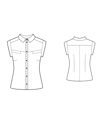 Custom-Fit Sewing Patterns - Short-Sleeved Blouse With Yoke